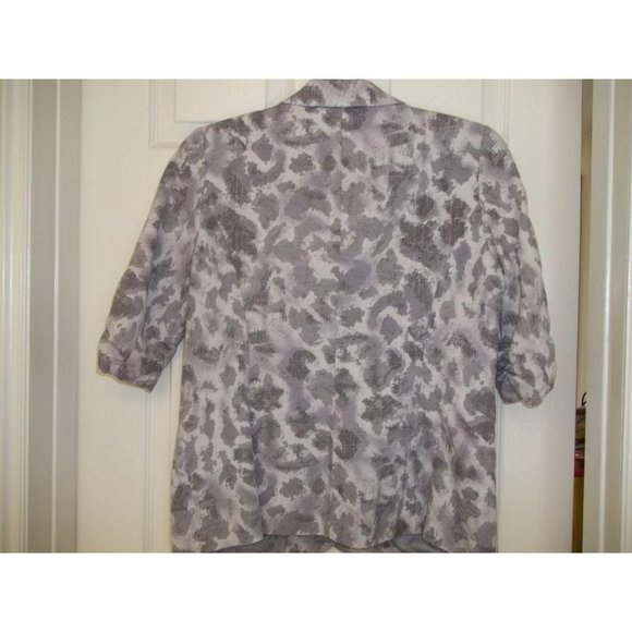 Coldwater Creek Grey Camo Blazer Jacket Size P10 - Picture 4 of 6